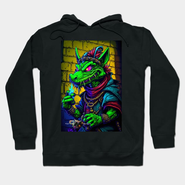 Kobold D&D Monster Graffiti Hoodie by Pixel-Meanagerie